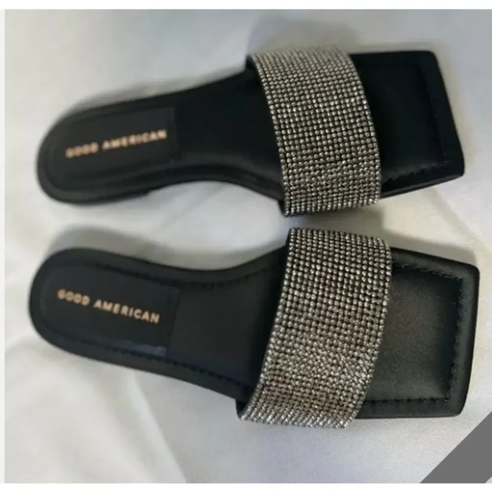 Good American black Diamond Kitten heel Sz 10.5